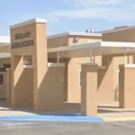 Police tape and emergency response outside Highland Middle School in Hobbs, New Mexico