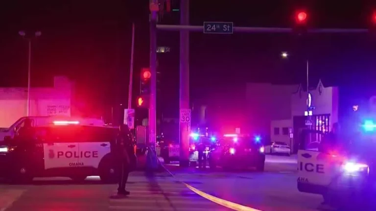 Police respond near 24th and Leavenworth streets after a downtown Omaha shooting