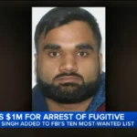 FBI reward notice for a wanted fugitive linked to killings in Southern California