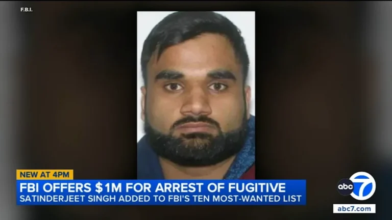 FBI reward notice for a wanted fugitive linked to killings in Southern California