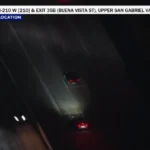 Police vehicles during a high-speed chase in the San Gabriel Valley